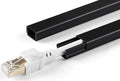 ZhiYo Cord Hider for One Wire, 102in Cable Hider Concealer, Paintable Wall Wire Covers, PVC Cable Management Raceway for A Thick Extension Cord, W0.59 H0.4in, Black
