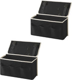 Bedside Caddy/Bedside Storage Organizer Hanging Bag with Three Options,Suitable for home beds, sofas, and dormitory beds—can hold magazines, books, phones, iPads, remote controls. (2-Pack Black)