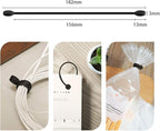 SMART&COOL Reusable Silicone Magnetic Cable Ties for Bundling and Organizing, Holding Stuff, Book Markers, Fridge Magnets, Assorted Color, 7.16'' (10-Pack, Black)