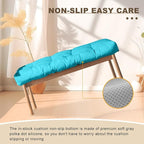 Bench Cushion 48 inches,Indoor/Outdoor Non-Slip Tufted Cushions, Premium Waterproof Linen, Soft Piano Sofa Cushions, Entryway Storage, Bay Window, High-Density Memory Foam(Light Blue-48x16x4in)