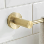 BESy Adjustable 15 to 26 Inch Single Bath Towel Bar for Bathroom SUS304 Stainless Steel Towel Holder, Wall Mount with Screws Hand Towel Bar Rod Hotel Style, Brushed Gold