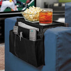 Non-Slip Armchair Caddy with Cup Holder Arm Rest Organizer TV Remote Control Holder Oxford Sofa Tray Chairs Couch Storage Arm Tidy Armrest Bag Bedside Space Saver Bag for Cellphone Magazines Glasses