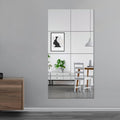 EVENLIVE® Full Body Mirror Tiles, Frameless Length Wall Mirror, for Home Gym, Door, Bedroom, Easy to Install 12 Inch x 8 PCS（Glass）