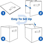 ShellKingdom Storage Bins, Foldable Fabric Storage Cubes And Cloth Storage Organizer Drawer For Closet And Toys Storage, 6 Pack (Lavender)