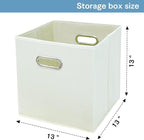 Fabric Cubby Storage Bins,13x13x13 Inches ,Cube Organizer Bin Foldable Storage Boxes with Dual Handles Fabric Organizer Box and collapsible Storage basket,Set of 8,Creamy-White