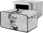 Toaster Oven Cover Dust-Proof Countertop Convection Oven Cover Protective Smart Microwave Oven Accessories and Decor, L, 18.5 x 22.5 x 13 inches, Daisy Butterfly Gray