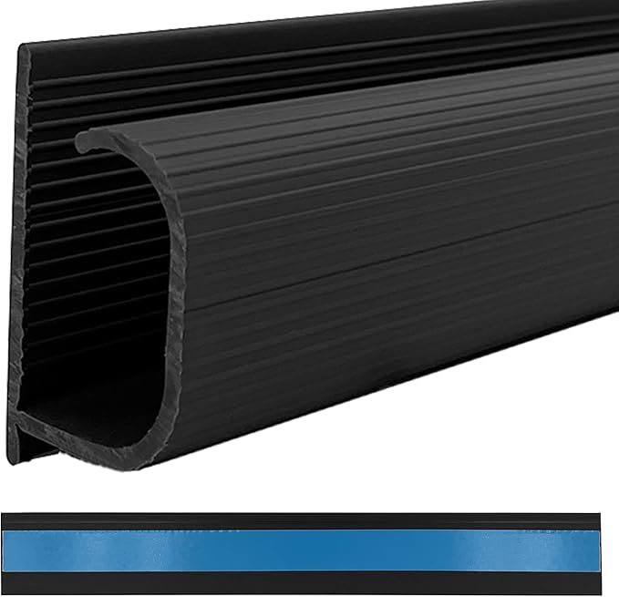 Electriduct Small J Channel Cable Raceway Self Adhesive Desk Cord Organizer and Wire Manager for Computer, Gaming and Entertainment Centers Kit - Black - (4) x 12" Piece Kit - 2 Pack