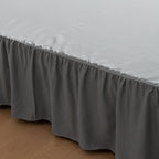 Bed Skirt Full Size Ruffled Bed Skirts with Split Corners, 12 Inch Drop Dust Ruffle Bed Skirt with Platform,Gray