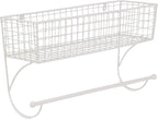 DII Rustic Farmhouse Bathroom Décor, Metal Storage, Large Towel Bar, Antique White