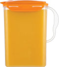 LocknLock Aqua Fridge Door Water Jug | Clear Pitcher | BPA Free Plastic Pitcher with Lid | 3 Quart Pitcher with Lid for Water, Juice, Tea & More Beverages, Orange