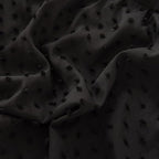 Tufted Dot Bed Skirt Full Size Ruffled Bed Skirt with Split Corners, 14 Inch Drop Dust Ruffle Bed Skirts with Platform, Black