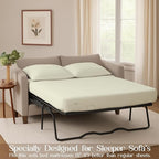 Sleeper Sofa 4 Piece Bed Sheet Set Premium Quality 100% Cotton 500 Thread Count, Smooth & Super Soft Sateen Weave, Extra Soft Bed Sheets, Wrinkle Free, 4 Inch Deep Pocket (Full, Ivory)