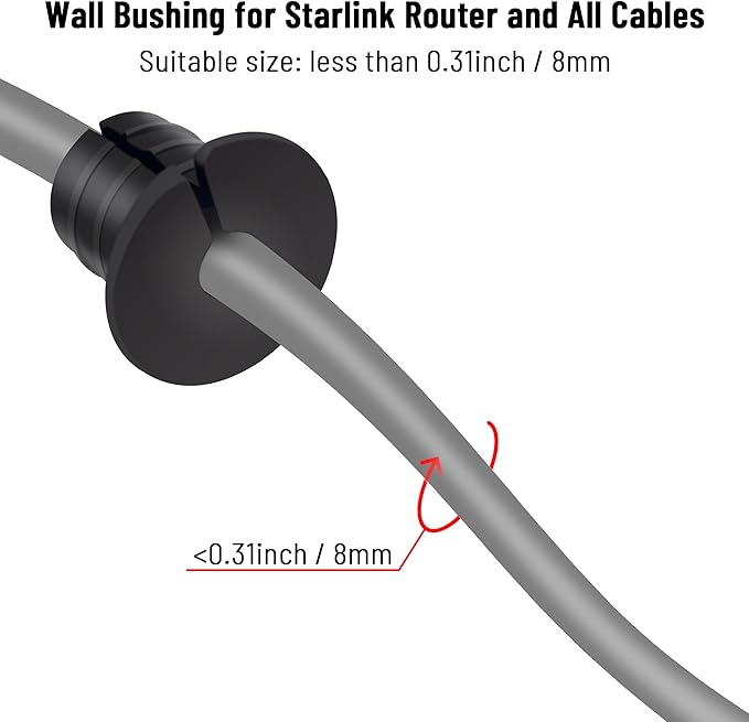 Cable Routing Kit for Starlink for 3/4 inch Wall Hole 4 Pcs, Starlink Accessories, Silicone Cable Wall Pass, Starlink Anti-Slip Wall Grommets for Cables (3/4 inch)