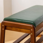 SOBIBO Shoe Bench with Storage - 2-Tier Entryway Bench, Solid Wood Shoe Rack with Cushion & Flip-Open Box, Mid-Century Modern for Hallway, Mudroom, Bedroom (Green, 39.4")
