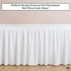 Ruffled Bed Skirt with Split Corners - White, Queen, 18 Inch Drop Bedskirt Expertise Tailored fit Wrinkle Free Dust Ruffled Bed Skirt (Available in All Bed Sizes and 10 Colors)