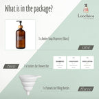 LOOCHICA Hand Amber Glass Soap Dispenser with Pump, Amber Hand Soap Dispenser, Refillable Reusable Apothecary Soap Pump Dispenser Bottles for Bathroom and Kitchen Use