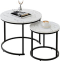 aboxoo Round Nesting Coffee Table Side Table Set of 2 End Tables