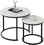 aboxoo Round Nesting Coffee Table Side Table Set of 2 End Tables