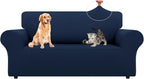 LURKA Stretch Loveseat Sofa Slipcovers 1 Piece Couch Covers for Sofa Furniture Protector Full Sofa Covers with Elastic Bottom for Kids and Dog (Medium, Navy)