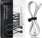SMART&COOL Reusable Silicone Magnetic Cable Ties for Bundling and Organizing, Holding Stuff, Book Markers, Fridge Magnets, Assorted Color, 7.16'' (10-Pack, Black)