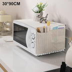 Microwave Oven Cover Dust Oil Proof Cotton Linen Waterproof Fabric Cloth Machine Protector Decorative Kitchen Appliance Cover 30 * 90cm Oven Cover Cloth Dust Cover(beige)