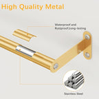MKO Bathroom Towel Bar, 24 Inch Towel Rod for Bathroom, Heavy Duty Bath Hand Towel Holder Wall, Single Rod, Gold, Easy of Installation