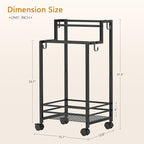 Gewudraw Free Standing Towel Rack, Pool Towel Rack, 4-Tier Blanket Stand with Shelf, Bathroom Towel Drying Rack with 4 Hooks, Rust-Resistant Drying Rack Indoor/Outdoor, Black