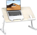 Laptop Desk Table, SAIJI Adjustable Laptop Stand, Portable Lap Desks with Foldable Legs, Notebook Standing Breakfast Tray Reading Desk for Sofa Couch Bed Floor (Teak,Medium Size)