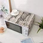 AKOAK 1 Pack 30cm x 90cm/11.81" x 35.43" Household Kitchen Microwave Dust Cover Cotton Linen Oven Cover with Storage Bag Home Decoration Accessories (Wood Grain)