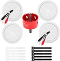 4 Pack TV Cord Hider for Wall Mounted TV, 2-3/8"(60mm Hole) Cord Hider for TV Wall, in Wall Cable Management Kit, Includes 4 Pass Throughs, 1 Hole Saw Drill Attachment & 10 Cable Ties for Easy Install