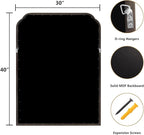 WallBeyond Wood Bathroom Mirrors for Wall Mounted, 30" x 40" Rustic Wood Frame Wall Mirrors Decorative for Living Room or Bedroom Vanity Mirror (Black)