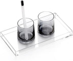 Acrylic Bathroom Vanity Tray, Rectangle Decorative Countertop Perfume Dish Soap Holder, Clear Organizer for Kitchen Toilet Tank, 11.02"x6"x1.1"