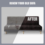 molasofa Leather Like Stretch Futon Slipcover Armless Futon Bed Sofa Cover Furniture Protector with Elastic Bottom, Soft and Washable Futon Cover for Sofa Bed Stay in Place（Larger，Chocolate）