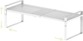 Expandable Shoe Rack Heavy-Duty Closet Organizer Adjustable Shelf Stackable Metal Framework for Entryway, Garage,RV,Pantry,Cabinet(Medium,1 Pack/White)