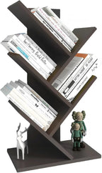 Godferyxin Book Tree Bookshelf, 5-Tier Wood Bookshelf Tree Bookcase