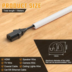 AUAUY 39" Cord Hider for Wall Mount TV, Self Adhesive Silicone Cord Covers, Flexible Hiding Wires on Wall, Cable Cover Raceway Kit for Wires, Home Office, Walls & Floors, White(0.55" W x 0.43" H)