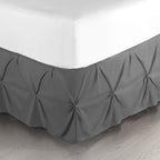 Nestl Grey Bed Skirt Cal King Size, Pinch Pleat Cal King Bed Skirt, 14" Inch Drop Cal King Bedskirt, Hotel Quality Grey Bed Skirts, Microfiber Bedskirt for Cal King Bed, Grey Cal King Bed Skirt