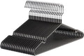 Metal Hangers Non-Slip Suit Coat Hangers Chrome and Black Friction, Metal Clothes Hanger with Rubber Coating, 16 Inches Wide, Set of 20 (Black)