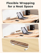 Solid Walnut Cable Holder & Cord Organizer, Adhesive Cable Clips for Desk, Under Desk, Wall, Bedside & Car, Wood Cable Management for Home Office, Phone Charging & USB Cables