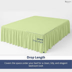 KRISHNA Ruffled Bed Skirt with Split Corners King, 100% Microfiber Hotel Quality, 14 Inch Drop Dust Ruffle Gathered Bedskirt with Platform, 78" x 80", Sage