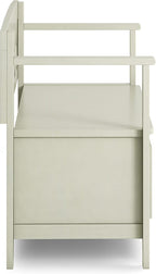 SIMPLIHOME Amherst Entryway Storage Bench - 48 inch Wide Solid Wood Hallway Seat in Antique White, Transitional Bench for Entryway or Living Room with Lift-Up Lid and Spacious Storage