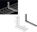 Kable Kontrol L Type Bracket – 6” Width - Wire Mesh Tray Cable Management Rack Cords Organizer Cable Basket, Zinc Plated Steel NEC Approved for Network, Fiber Optic, Cabling Accessory