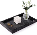Marble Bathroom Tray for Countertop & Home Decor, Natural Decorative Marble Tray for Jewelry & Perfume Organizer, Luxury Stone Vanity Trays for Dresser, Kitchen Counter, 12" x 8", Gray Black