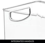 iDesign Plastic Stackable Pantry Bin with Handles for Cabinets or Fridge, Clear, Made in USA