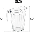 DecorRack 6 Pack - 75 oz Polycarbonate Plastic Pitcher Beverage Dispenser with Pour Spout Shatterproof Catering and Restaurant Serveware for Cold Drinks, Water, Lemonade, Beer, and Sangria (6 Pack)