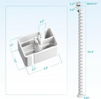 PEGZONE Under Desk Cable Management Spine – Flexible Cable Snake Organizer for Standing Desk, No Drill Clamp-on Vertebrae Wire Management for 0.4"-2" Table, White