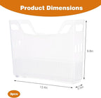 OMISTAR 3 Pcs Clear Plastic Pantry Storage Organizer Bins, 13.4 x 9.8 x 3.5 in Rolling Storage Baskets with Wheels and Handles, Stackable Freezer Organizer Bins for Kitchen, Office