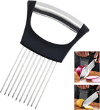 Zemcxney Stainless Steel Onion Holder for Slicing, Lemon Slicer Onion Cutter, Vegetable Cutter for Potato and Tomato, Avocados, Eggs, Food Slicer Assistant Tool for Fruit and Meat