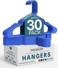 Utopia Home Clothes Hangers 30 Pack - Plastic Hangers Space Saving - Durable Coat Hanger with Shoulder Grooves (Blue)