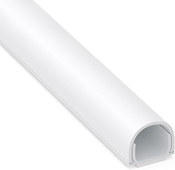 ZhiYo 113in Cord Covers for Wires on Wall, One Cord Hider Wall, Self-Adhesive Wire Covers for Cords, Paintable TV Cable Hider Cable Management Kit, 8X L14.2in, W0.5in H0.4in, White